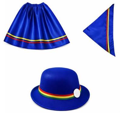 Traje Nortino Niña Varios Colores en tela de Raso