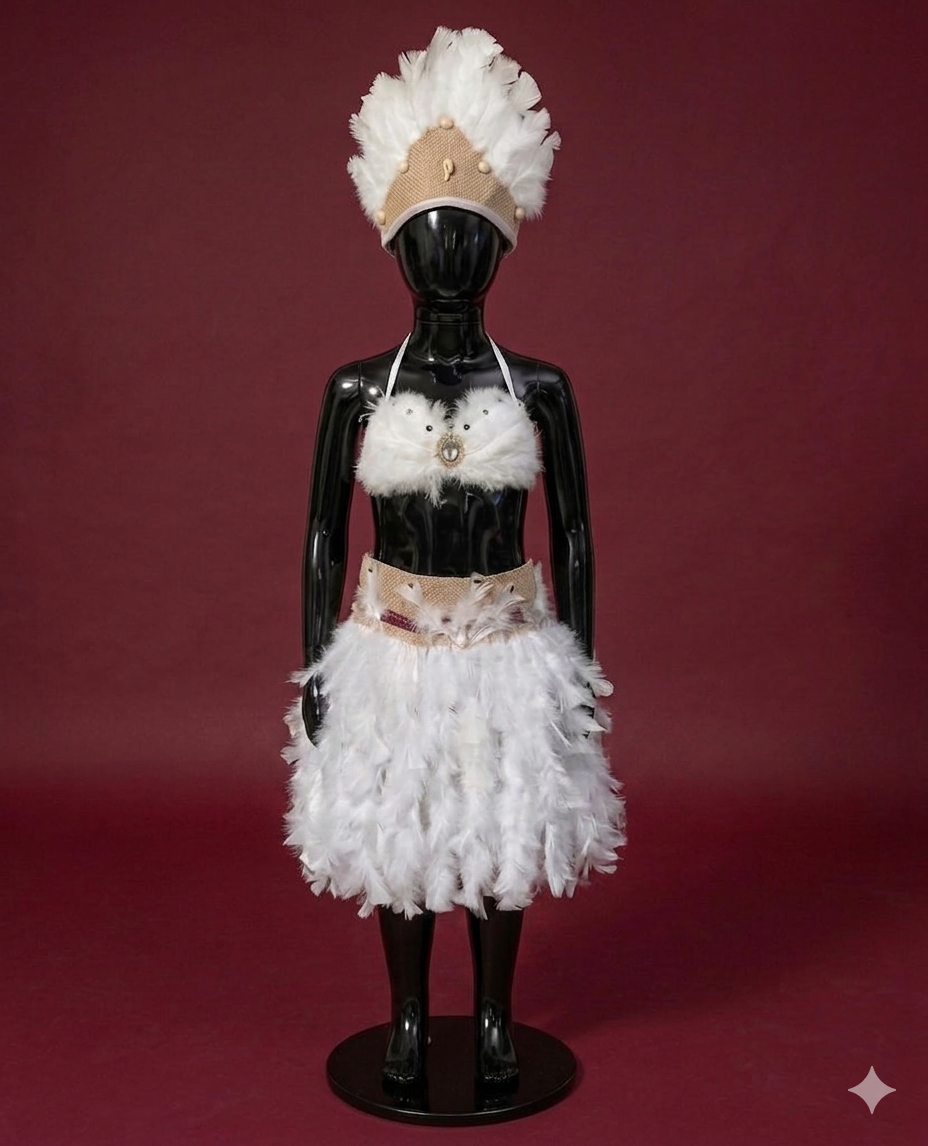 Pascuense Infantil con el doble de Plumas
